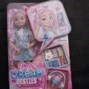 Barbie Dream Besties Doll with Pink Hair and Blue Dress